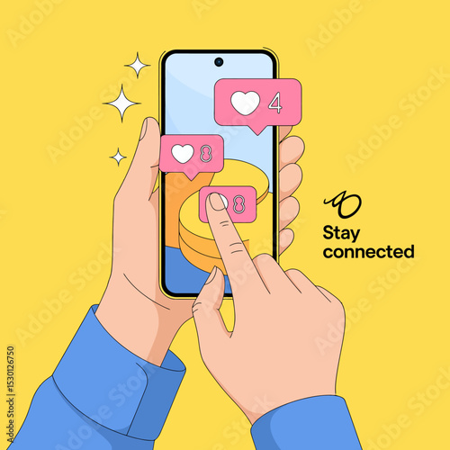 Stay Connected Concept with Smartphone
