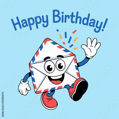 Happy Birthday Envelope Mascot
