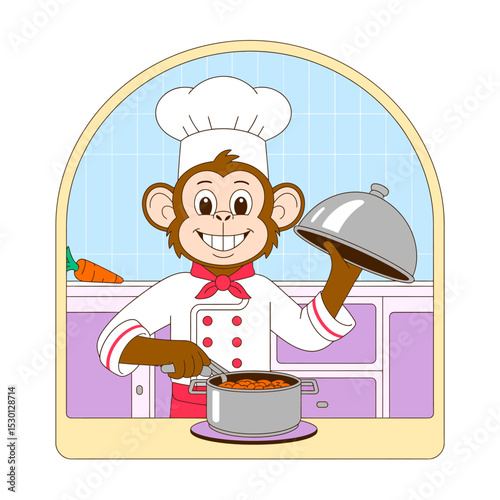 Monkey Chef Cooking Soup