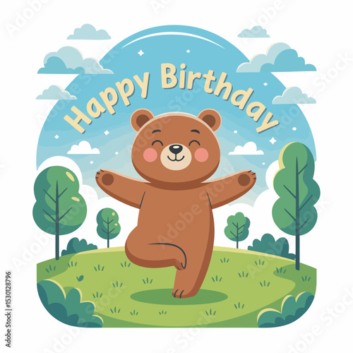 Birthday Bear in Nature