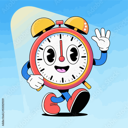 Running Clock with Yellow Bells