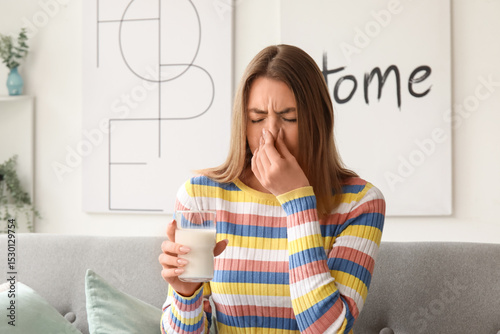 Displeased young woman with...