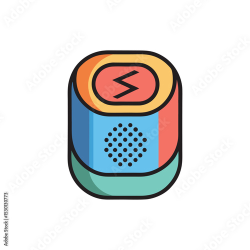 Flat Vector Icon of Bluetooth Speaker