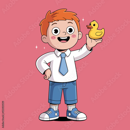 Cute Boy with Rubber Duck