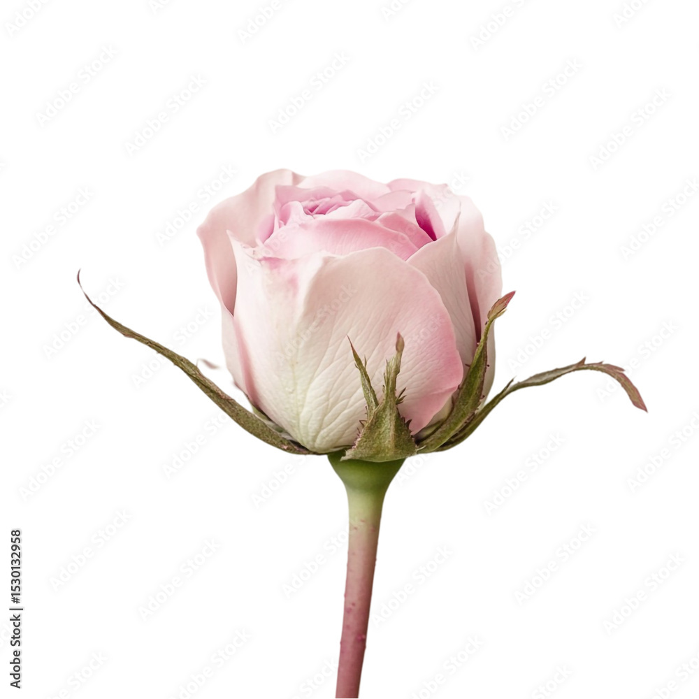 Fototapeta premium Pink rose blossom against colorful striped background floral art nature beauty