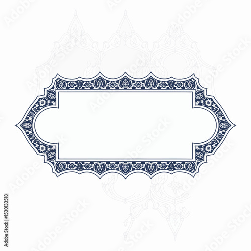 UntitledOrnate rectangular frame with intricate  floral and geometric patterns on a white background. The vintage-style border features decorative symmetry, ideal for certificates, labels, or inv