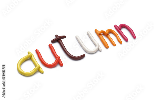Word AUTUMN made of play do...