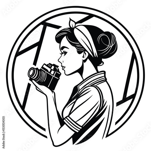woman with camera