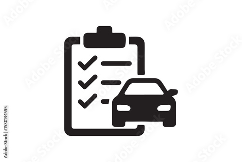 Auto Service Tracker silhouette vector with white background