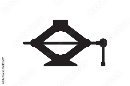 Car Jack silhouette vector with white background