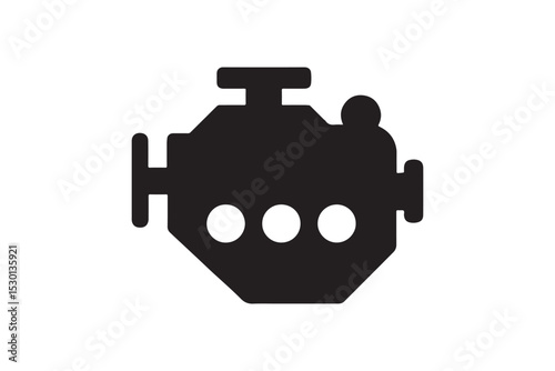 Engine Block silhouette vector with white background