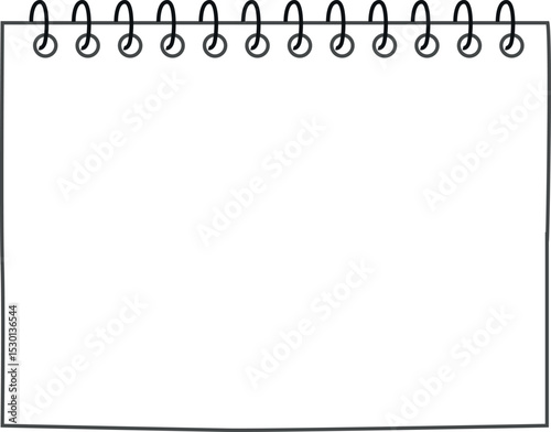 シンプルな空白スケッチブックリングノートのイラストベクター