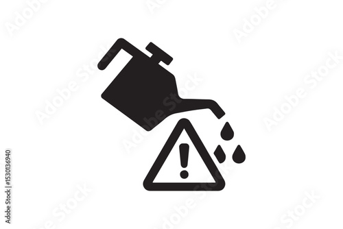 Oil Leak Warning silhouette vector with white background