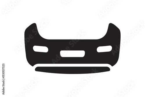 Rear Bumper silhouette vector with white background