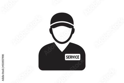 Service Uniform silhouette vector with white background