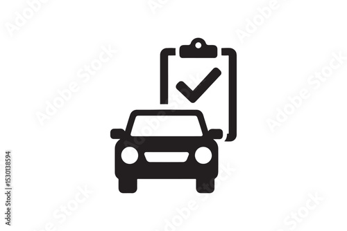 Vehicle Checkup silhouette vector with white background
