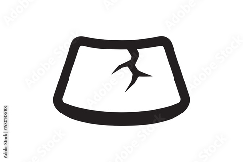 Windshield Crack silhouette vector with white background