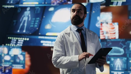 Wallpaper Mural Doctor uses digital tools and smart health systems to provide personalized care, showcasing innovation in diagnostics and the future of healthcare through technology and medical science. Camera A. Torontodigital.ca