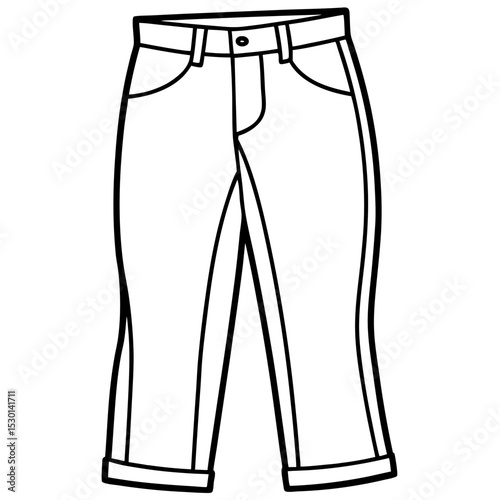 Simple Jeans Vector on White Background