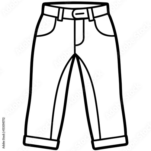 Simple Jeans Vector on White Background