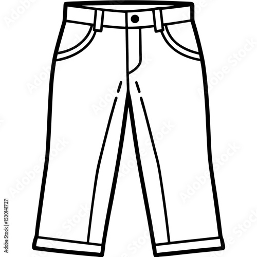 Simple Jeans Vector on White Background