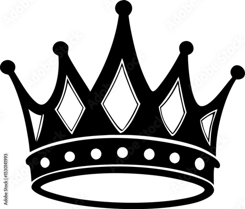 A Black and White Image of a King's Crown