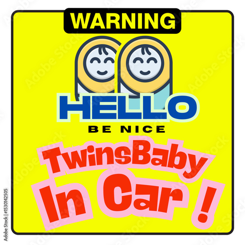 Twin Baby in car 01