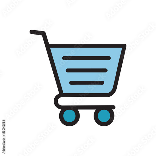 Digital Shopping Cart: A sleek and modern illustration of a digital shopping cart, representing online commerce, e-shopping and the digital age. 