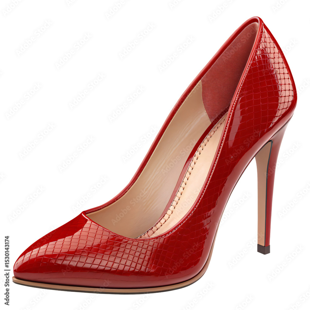 Fototapeta premium fashionable red women shoe isolated on transparent background
