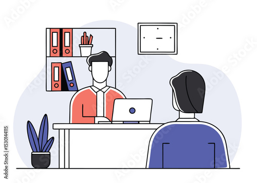 Job Interview in Business – Candidate and HR Flat Vector Scene