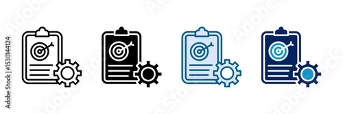 Goal Setting Icon Set Multiple Style Collection