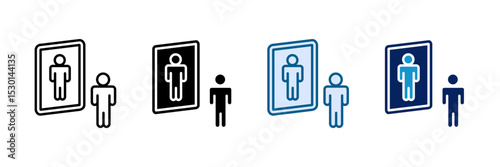 Self Reflection Icon Set Multiple Style Collection
