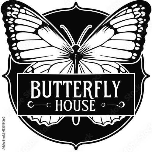 black and white butterfly
