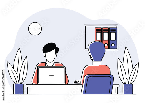 Job Interview in Business – Candidate and HR Flat Vector Scene