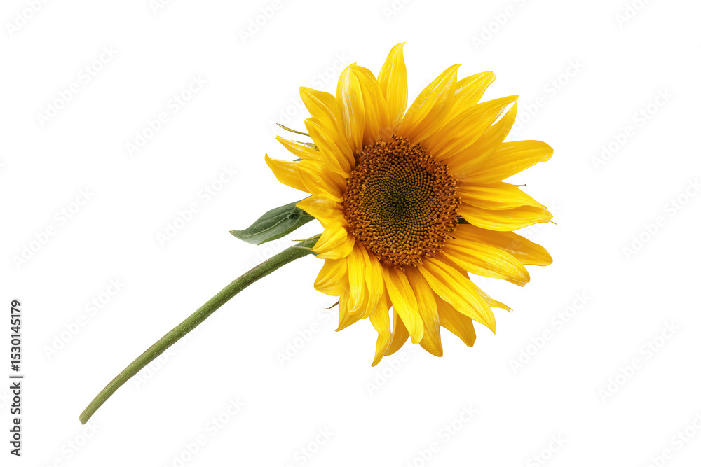 Fototapeta premium Sunflower collection pack arranged flat-lay on transparent background