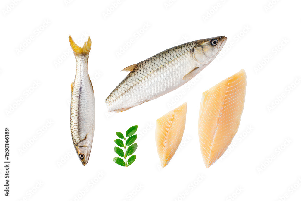 Fototapeta premium Macro scale texture of tarpon isolated on no-background