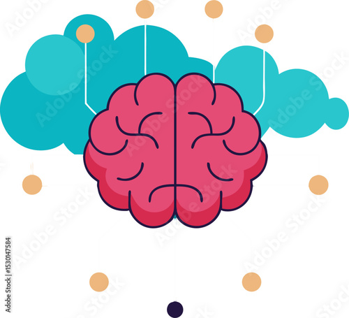 Cloud computing concept with abstract background and symbols of communication, weather, and technology