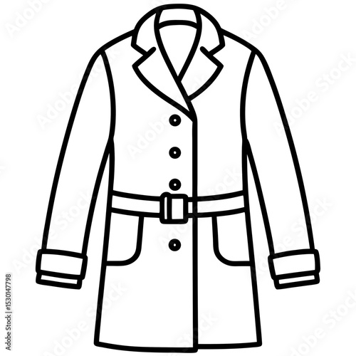 Minimal Coat Vector on White Background