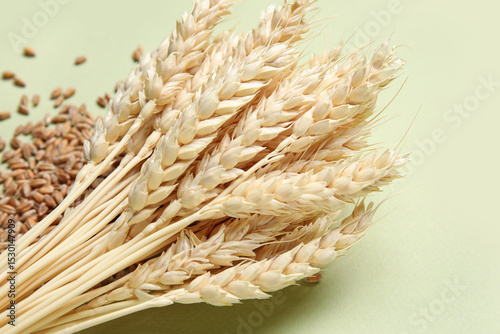 Wheat ears with grains on l...