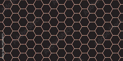 Seamless hexagon honeycomb pattern with geometric textured design