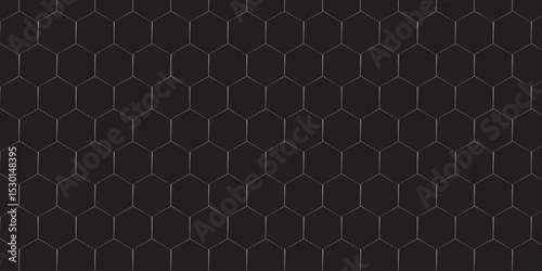 Seamless black and white hexagonal honeycomb pattern texture background