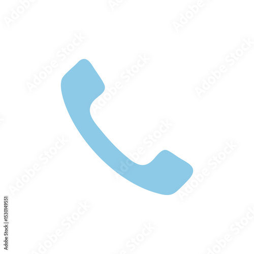 Simplified Phone Icon: A sleek, isolated, phone receiver, depicted with a gentle blue hue, representing communication, connection, and immediate contact.