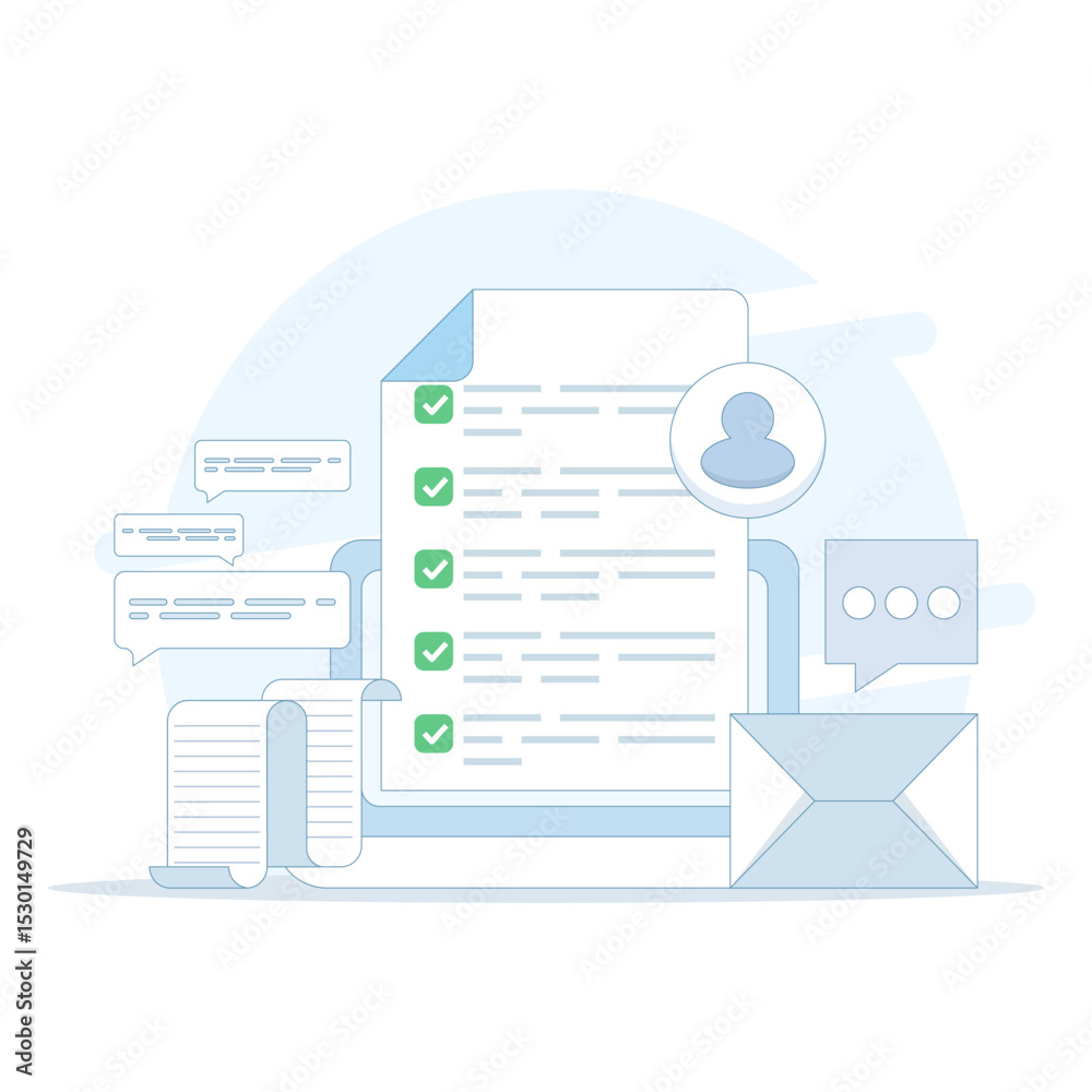 Online Checklist Concept, checkbox with check mark. checklist, to-do list to manage multiple tasks, online work schedule reminder, Checklist on screen. to do tasks. flat design vector illustration.