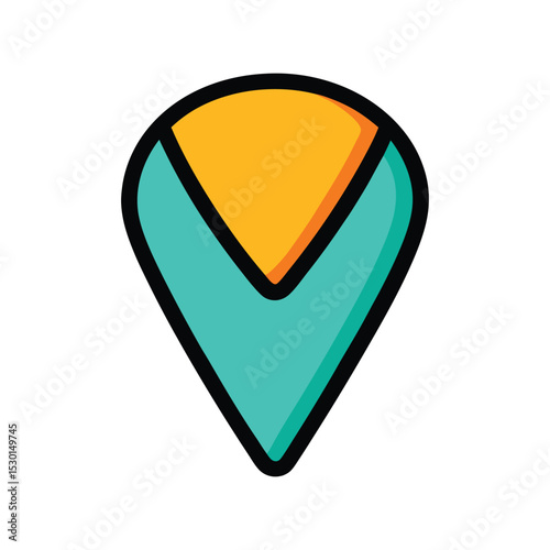Flat Vector Icon of Guitar Pick