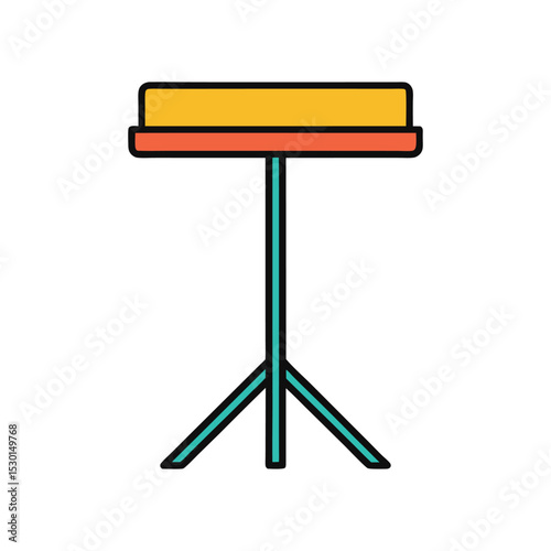 Flat Vector Icon of Music Stand Sheet Holder