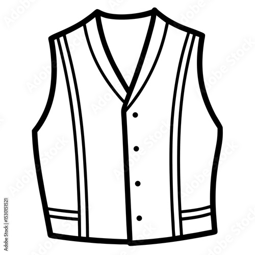 Minimal Vest Vector on White Background
