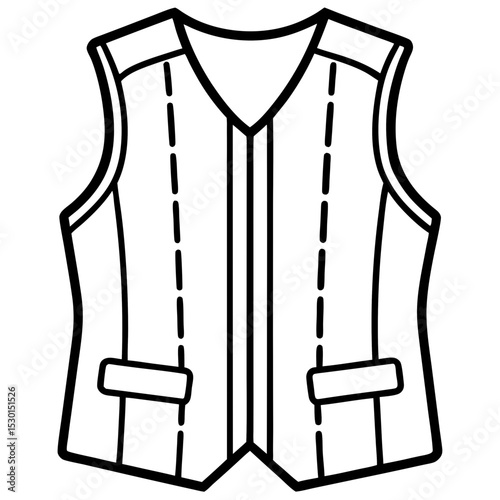 Minimal Vest Vector on White Background