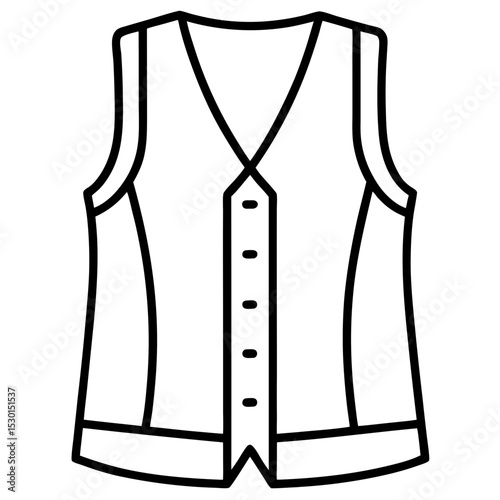 Minimal Vest Vector on White Background
