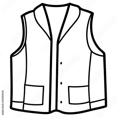 Minimal Vest Vector on White Background
