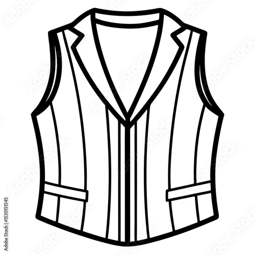 Minimal Vest Vector on White Background